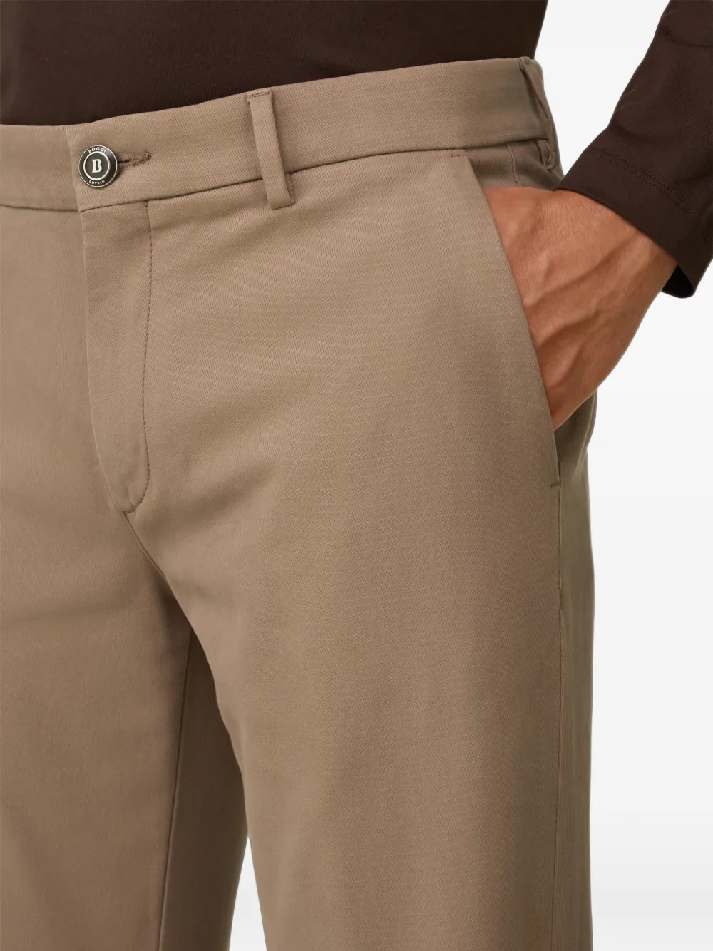 Boggi Milano Stretch katoenen broek Beige
