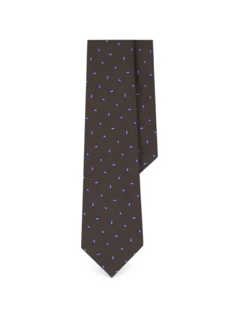 Boggi Milano tie jacquard micro paisley-pattern silk