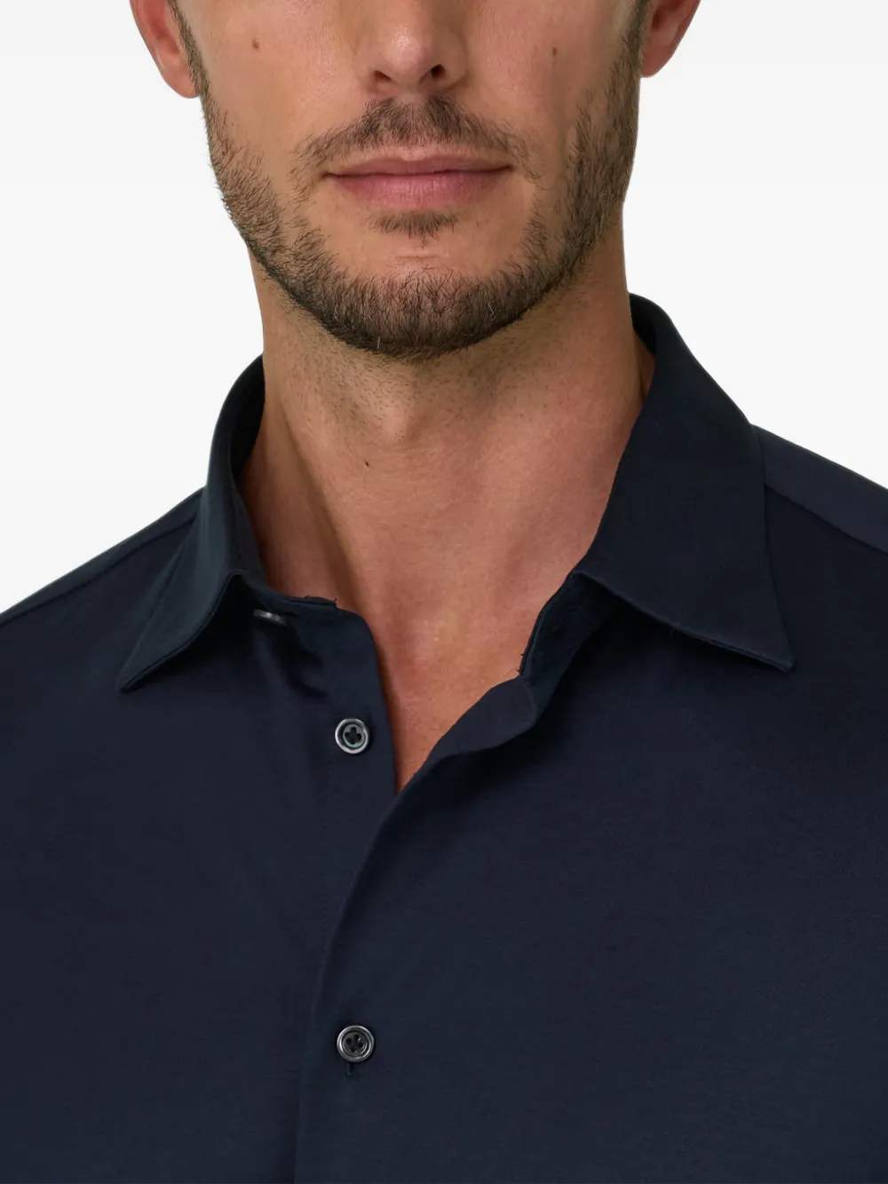 Boggi Milano Poloshirt van katoen en zijde Blauw