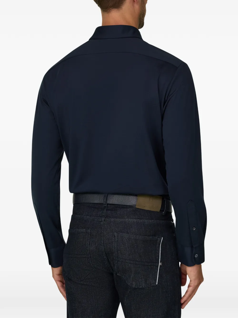 Boggi Milano Poloshirt van katoen en zijde Blauw