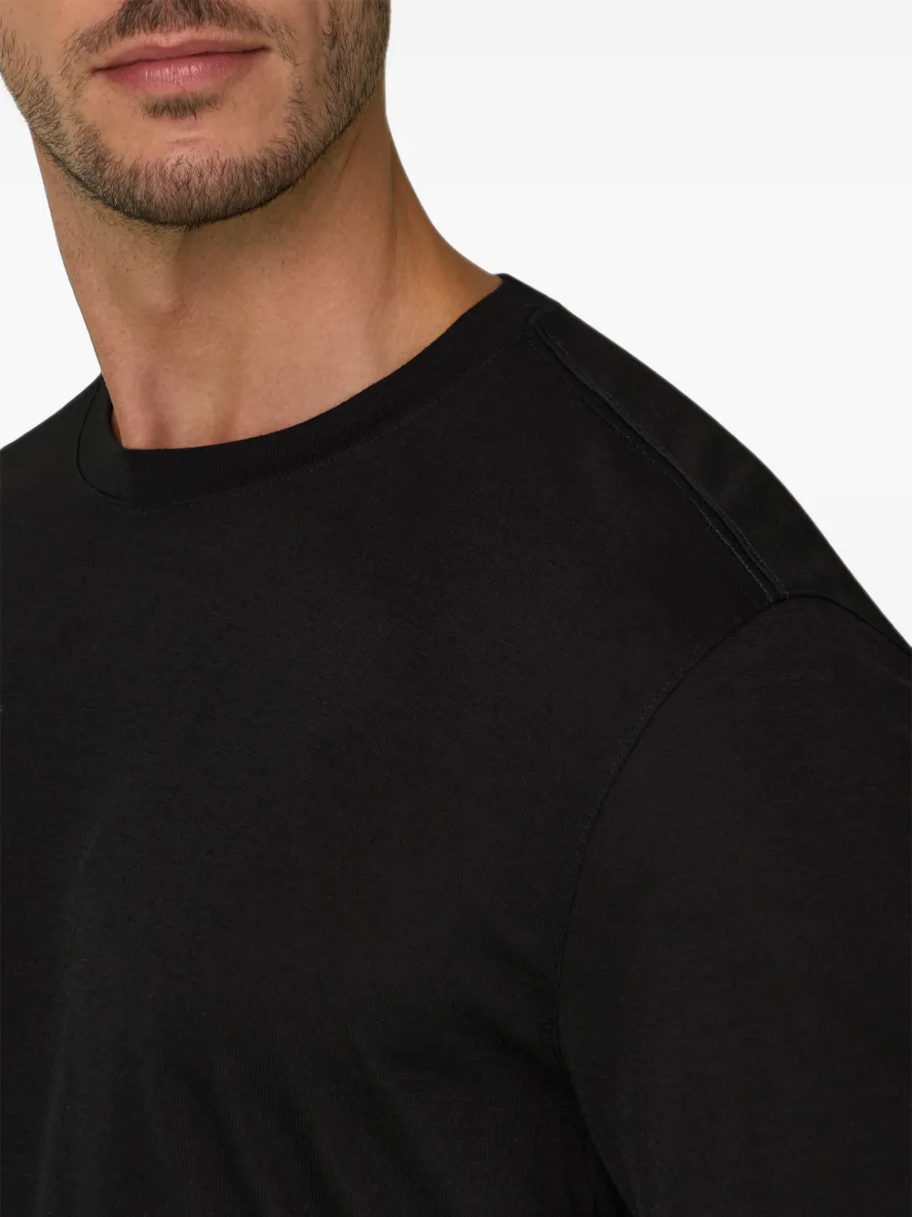 Boggi Milano T-shirt van jersey katoenen tencel-blend Zwart