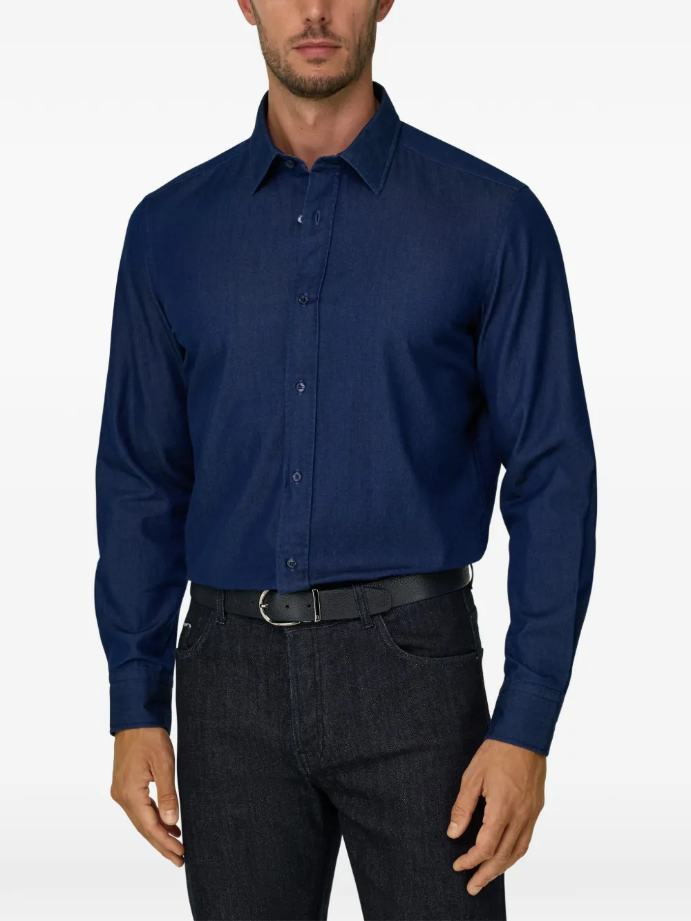 Boggi Milano Katoenen overhemd Blauw