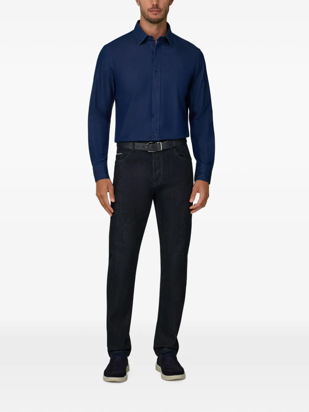 Boggi Milano Katoenen overhemd Blauw