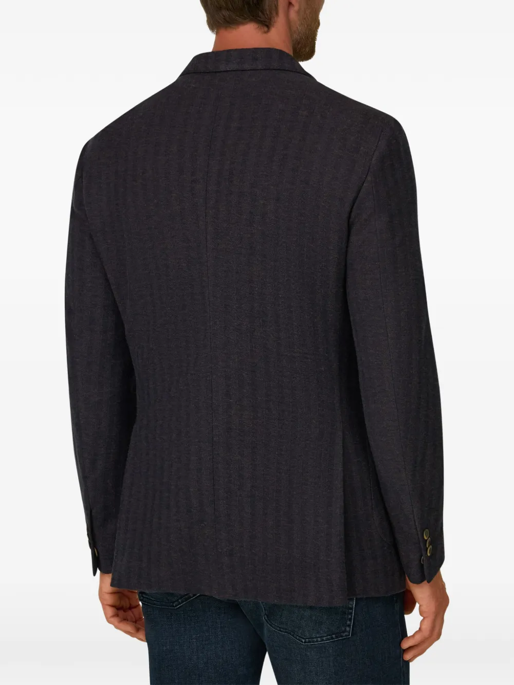 Boggi Milano Katoenen blazer met visgraatpatroon Bruin