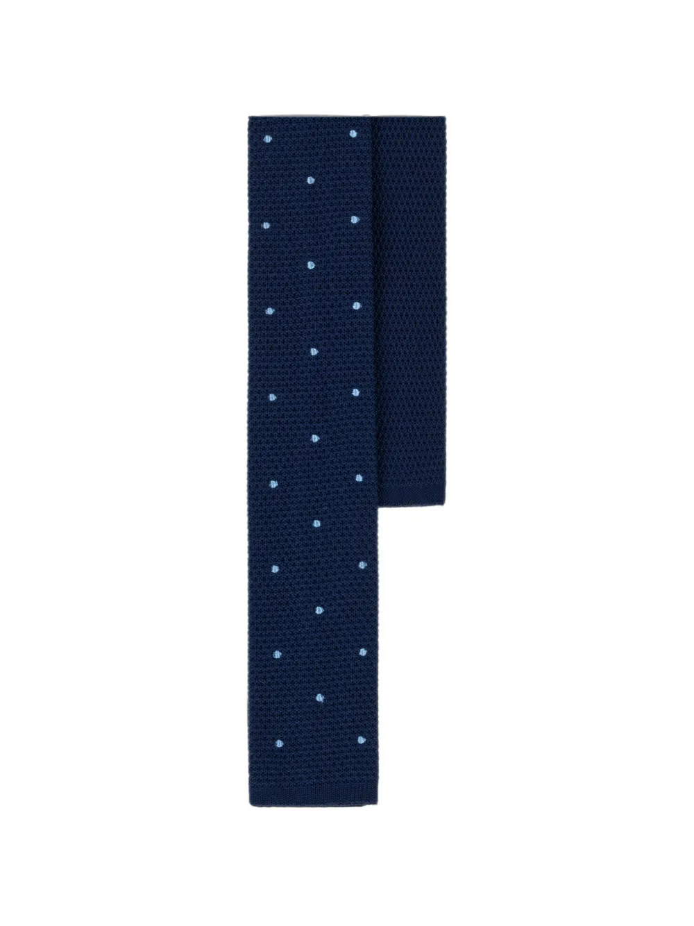 Boggi Milano tie in knitted-fabric with polka-dot-motif in silk - Blu