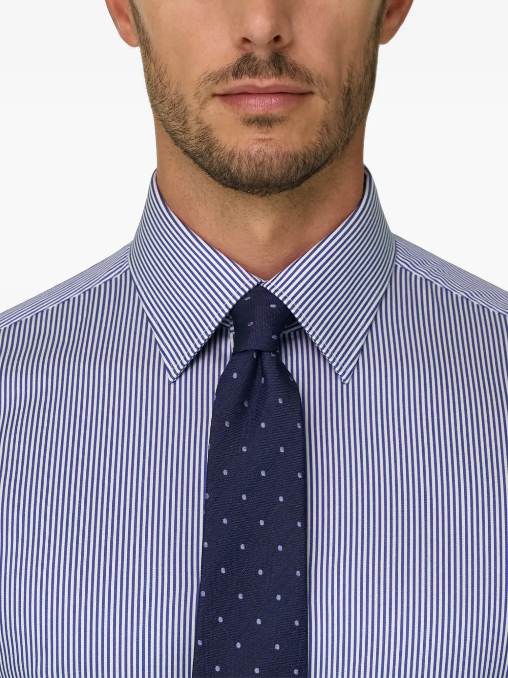 Boggi Milano Gestreept overhemd van katoenen twill Blauw