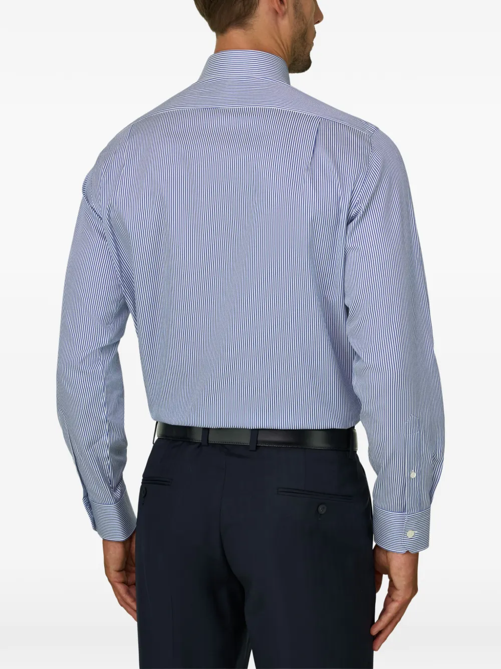 Boggi Milano Gestreept overhemd van katoenen twill Blauw