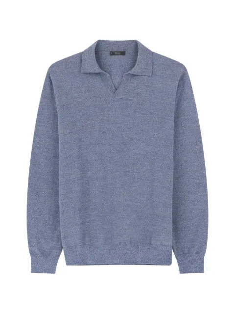 Boggi Milano knitted polo shirt in merino wool cashwool® mouliné