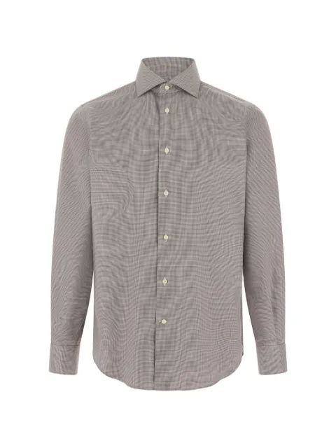 Boggi Milano houndstooth cotton shirt regular-fit