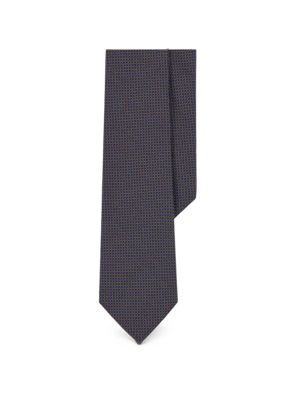 Boggi Milano formal tie geometric motif jacquard silk - Blu
