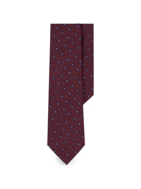 Boggi Milano tie jacquard micro paisley-pattern silk