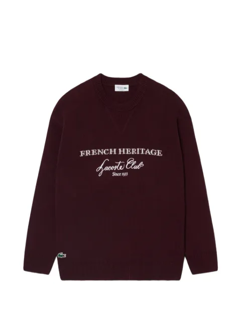 Lacoste Heritage logo-embroidered intarsia-knit sweater
