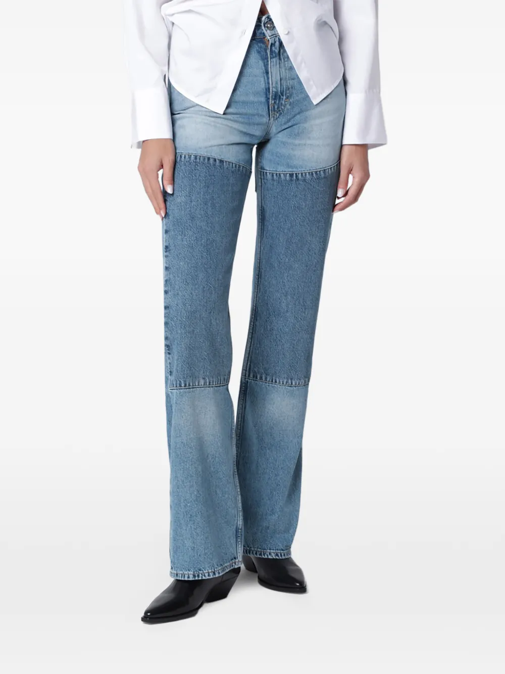 OUR LEGACY patched boot-cut jeans - Blau