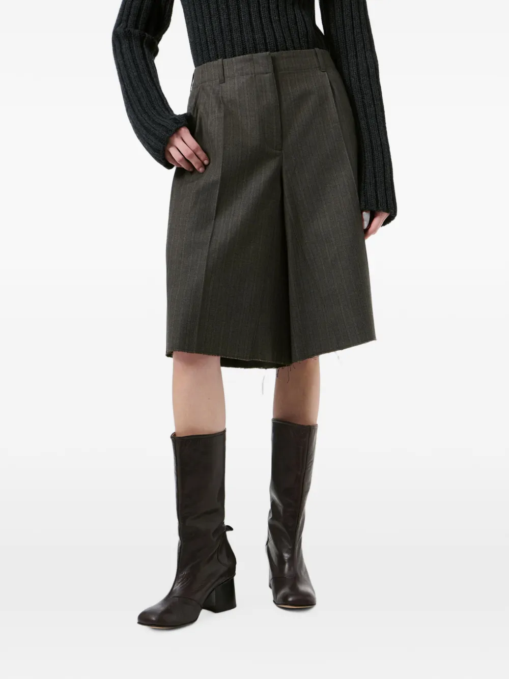 OUR LEGACY Jumbo shorts met krijtstreep Grijs