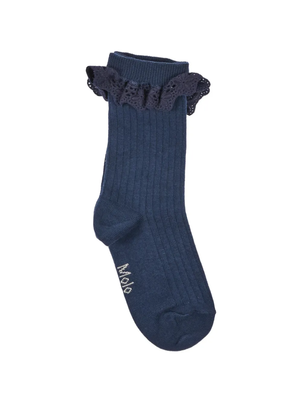 Molo Twee paar Nana geribbelde sokken met ruches afwerking Blauw