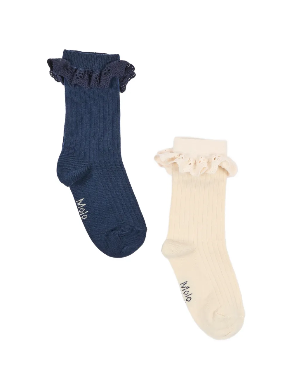 Molo Nana ruffle-trimmed ribbed socks - Blu