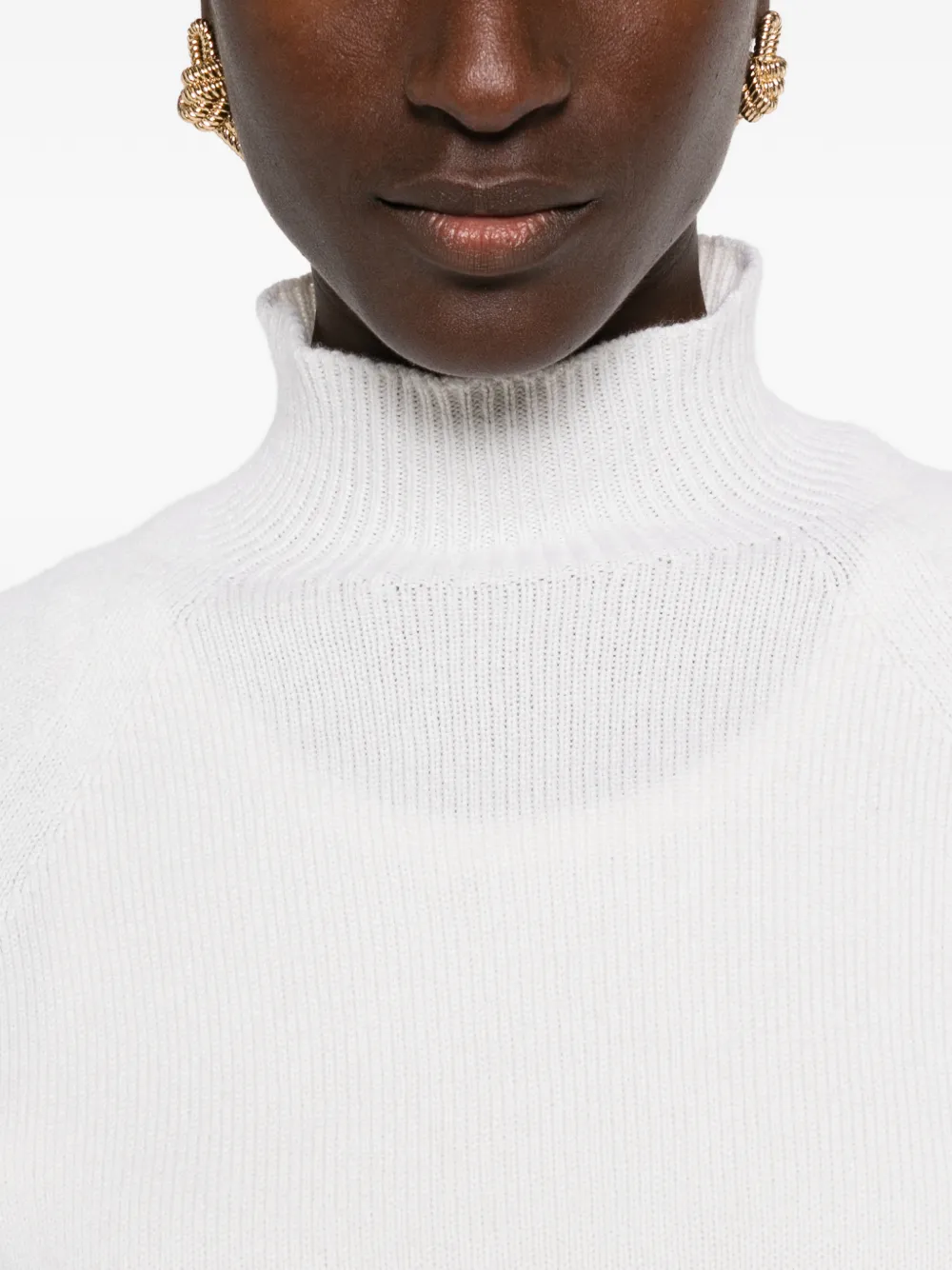 Peserico Trui met raglan mouwen en hoge hals Beige