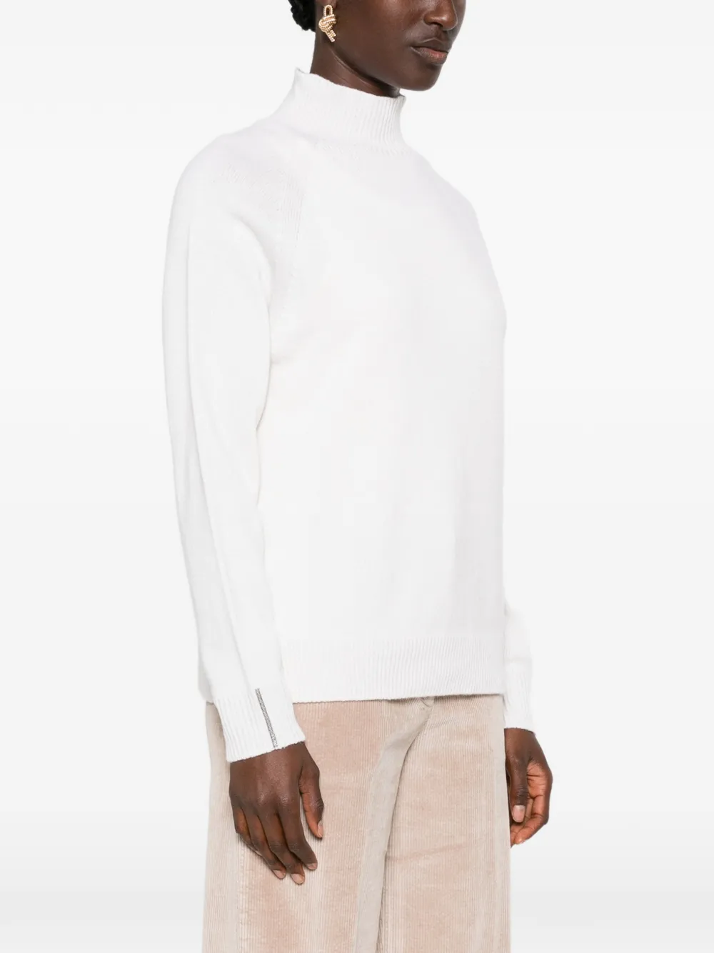 Peserico Trui met raglan mouwen en hoge hals Beige