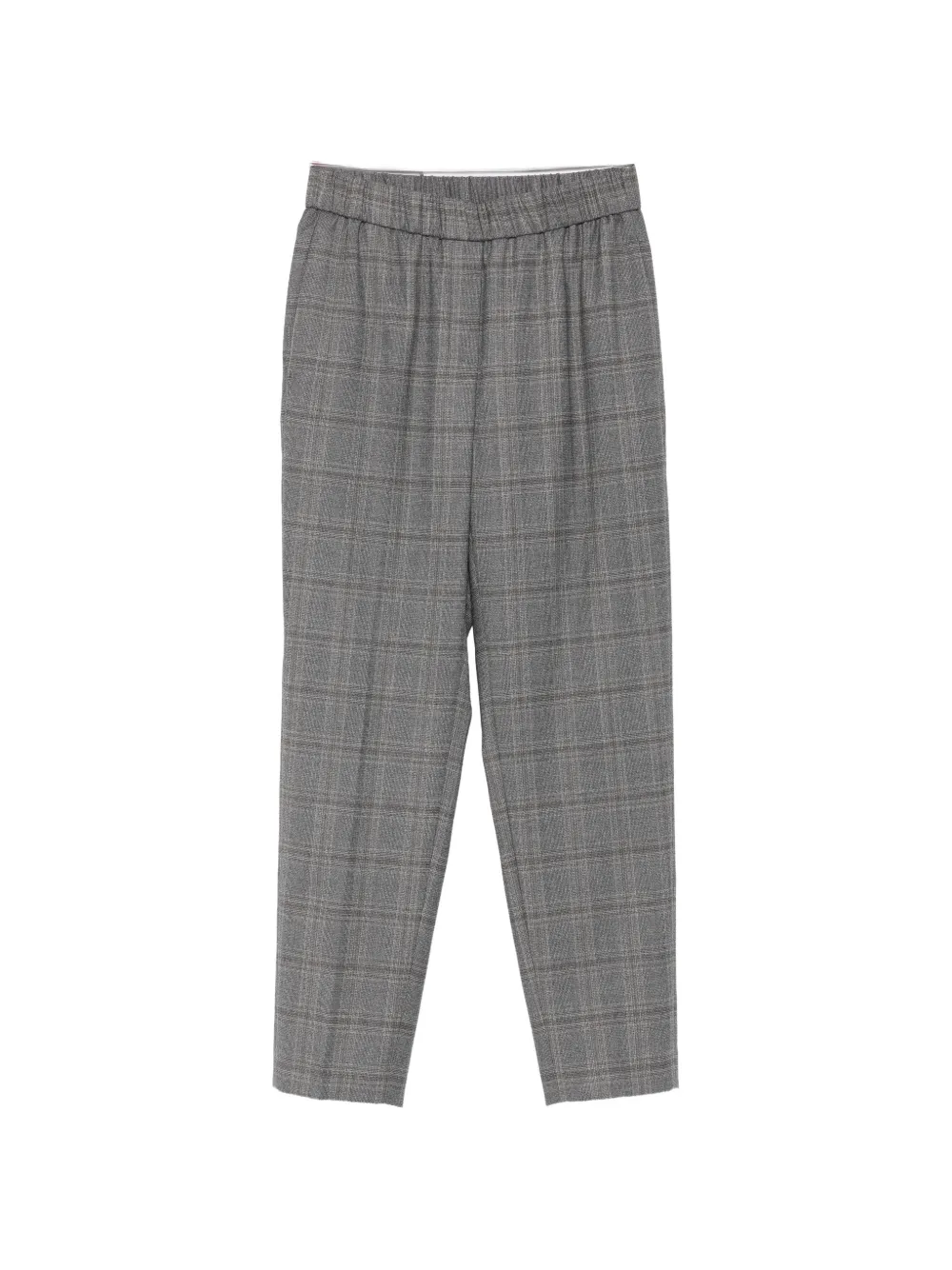 Peserico Prince of Wales check elasticated-waist tapered trousers