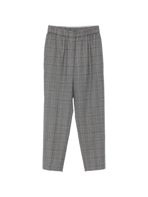 Peserico Prince of Wales check elasticated-waist tapered trousers