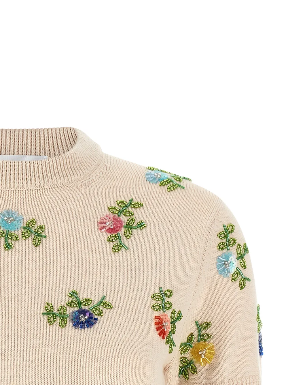 Rabanne Top met bloemenprint Beige