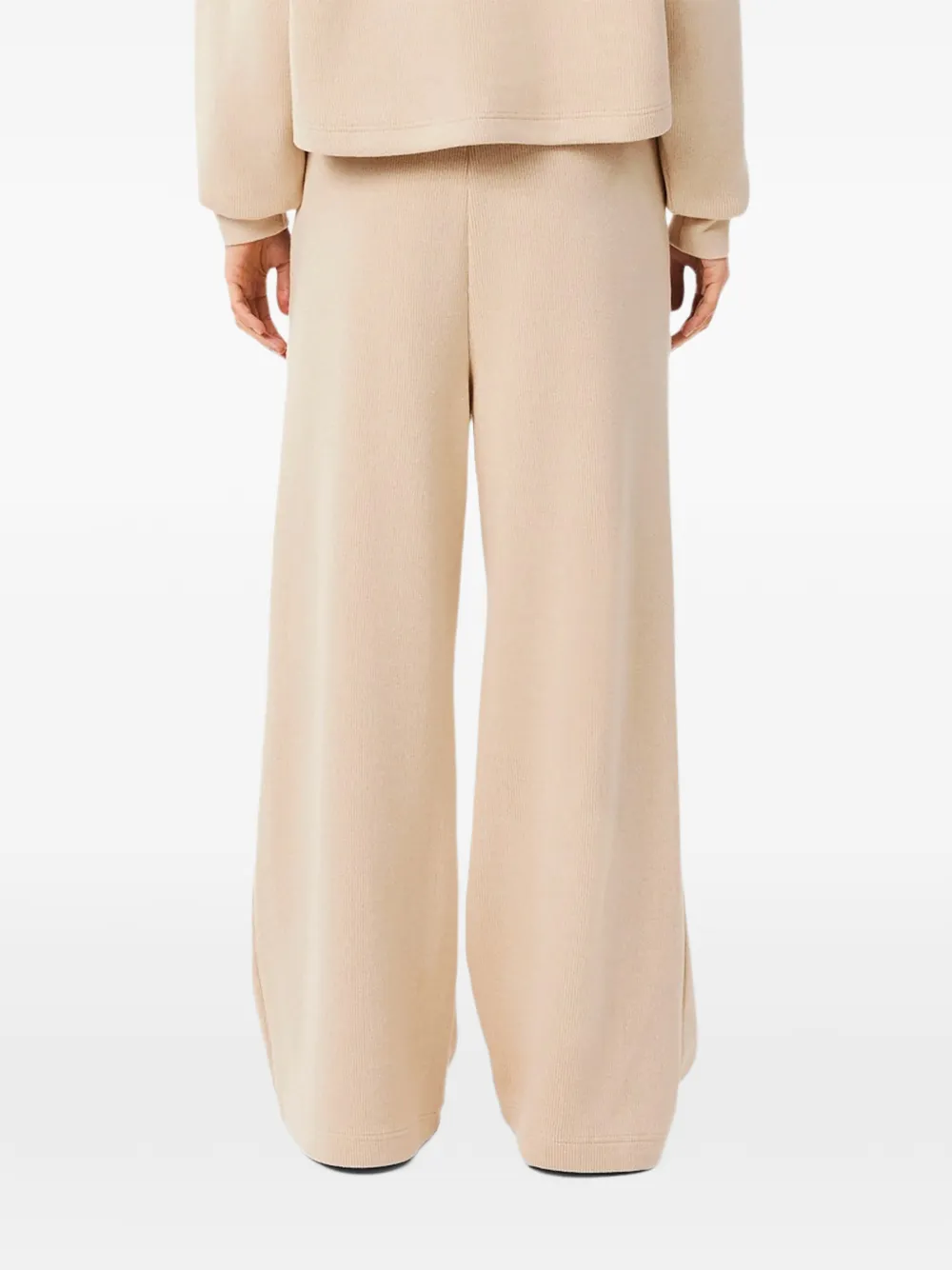 Lacoste Ribgebreide trainingsbroek met plooien Beige