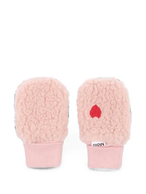 Molo heart-patch fleece mittens