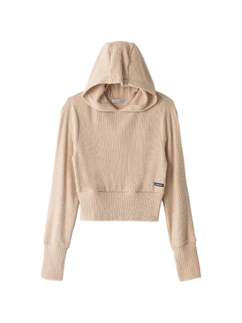 Patrizia Pepe girl ribbed-knit hoodie