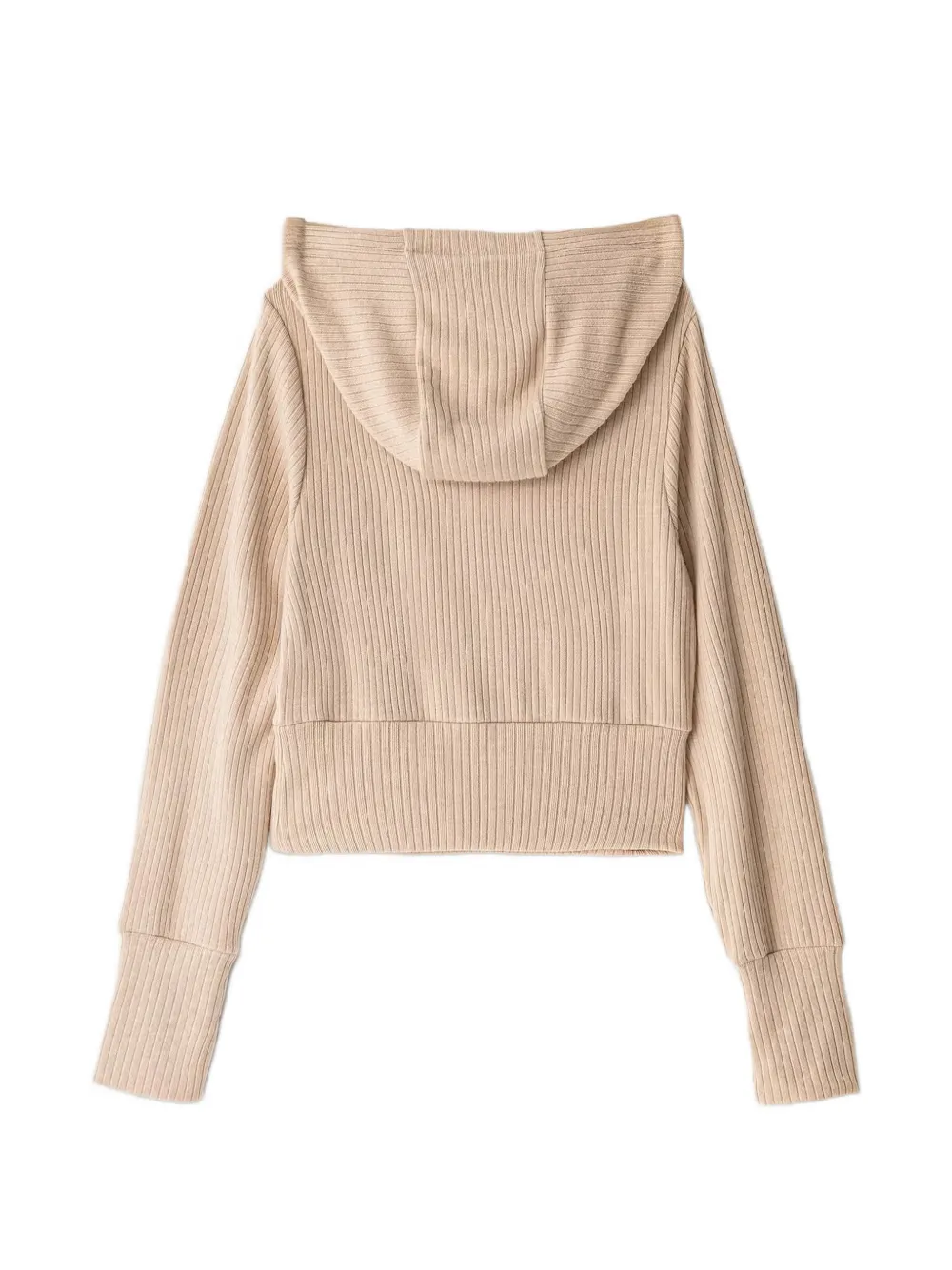 Patrizia Pepe girl Ribgebreide hoodie Beige