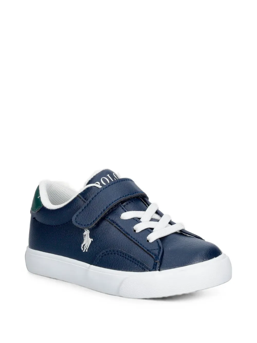 POLO RALPH LAUREN KIDS logo-embroidered touch-strap sneakers - Blu
