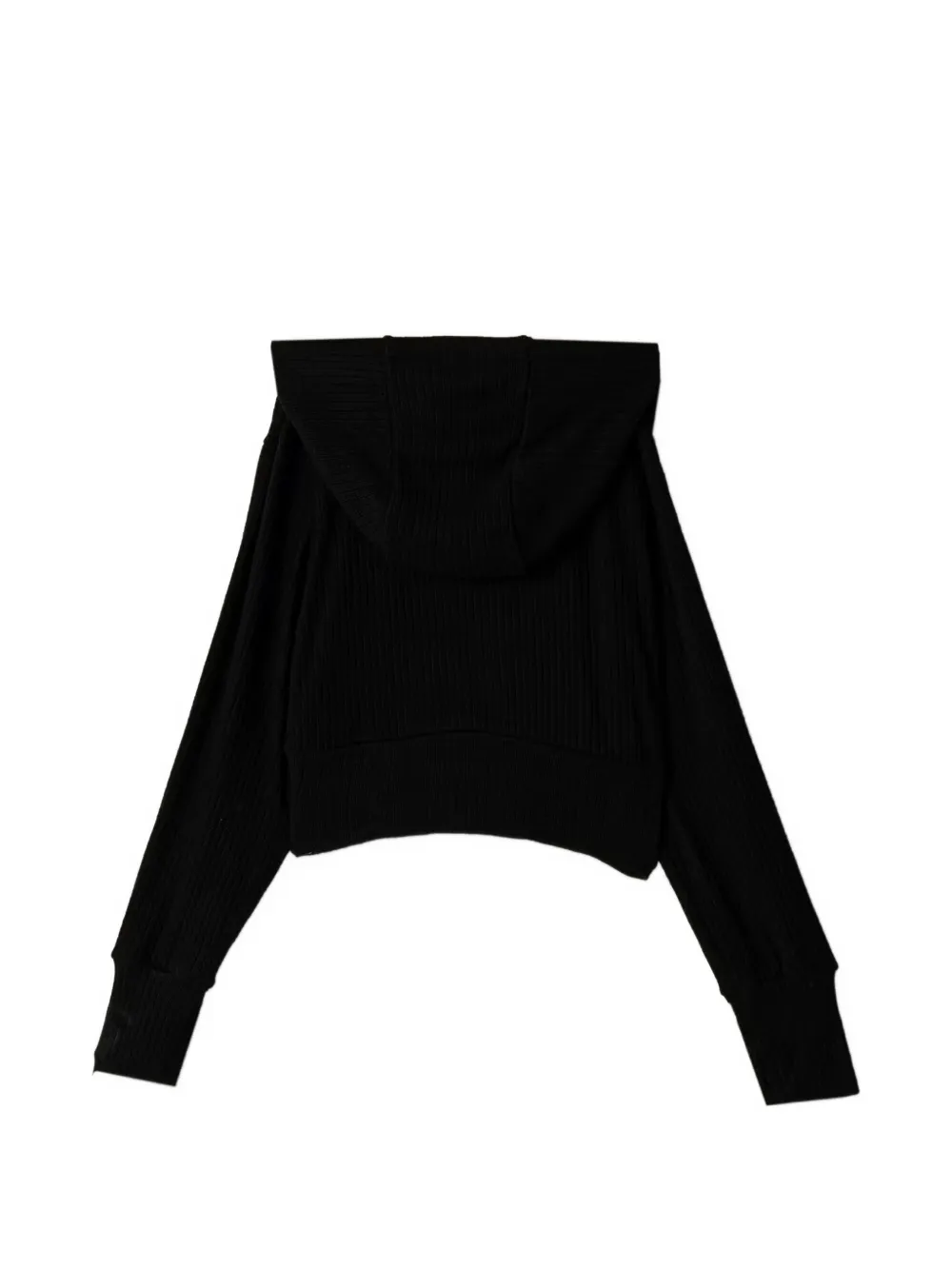 Patrizia Pepe girl Ribgebreide hoodie Zwart
