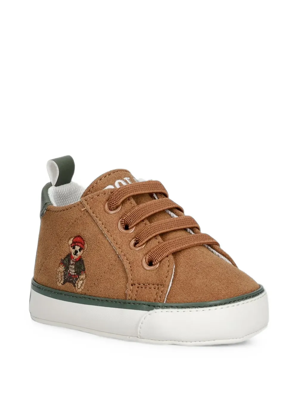 POLO RALPH LAUREN KIDS baskets Polo Bear brodées - Marron