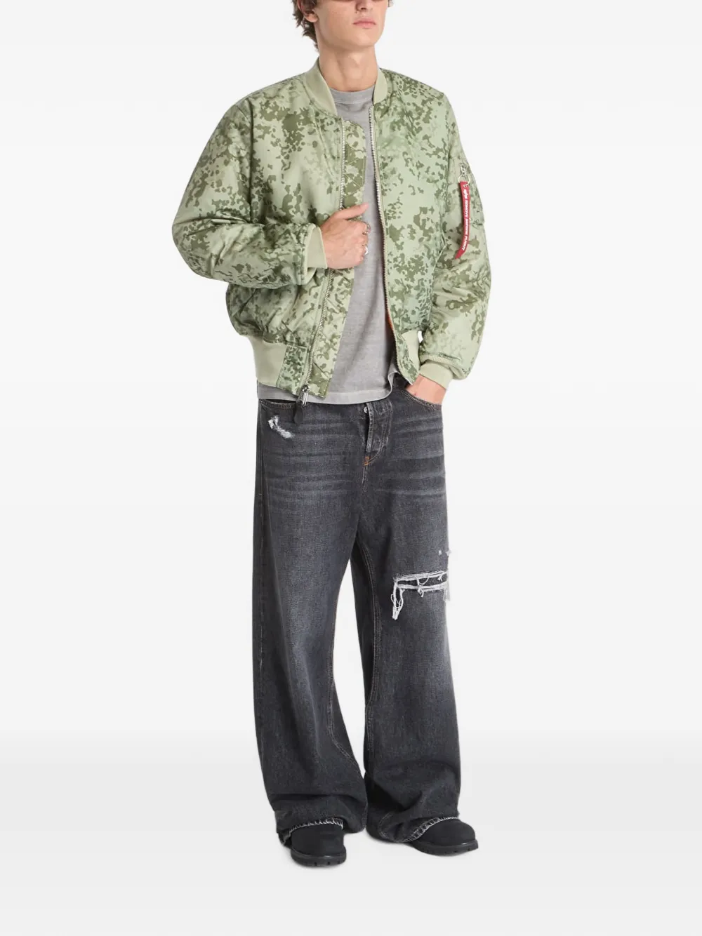 Alpha Industries MA-1 omkeerbaar bomberjack met camouflage-print Groen