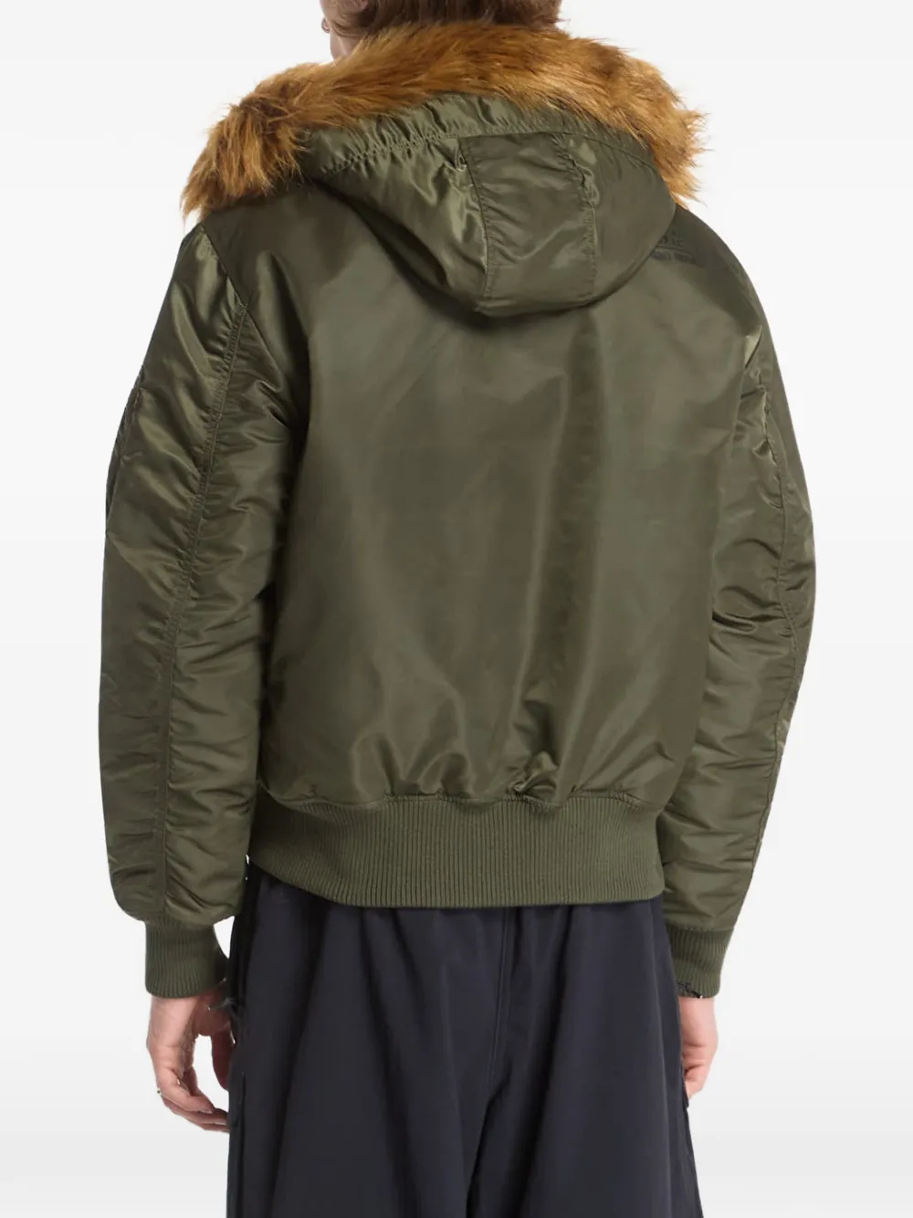 Alpha Industries Deflector bomberjack met afwerking van imitatiebont Groen