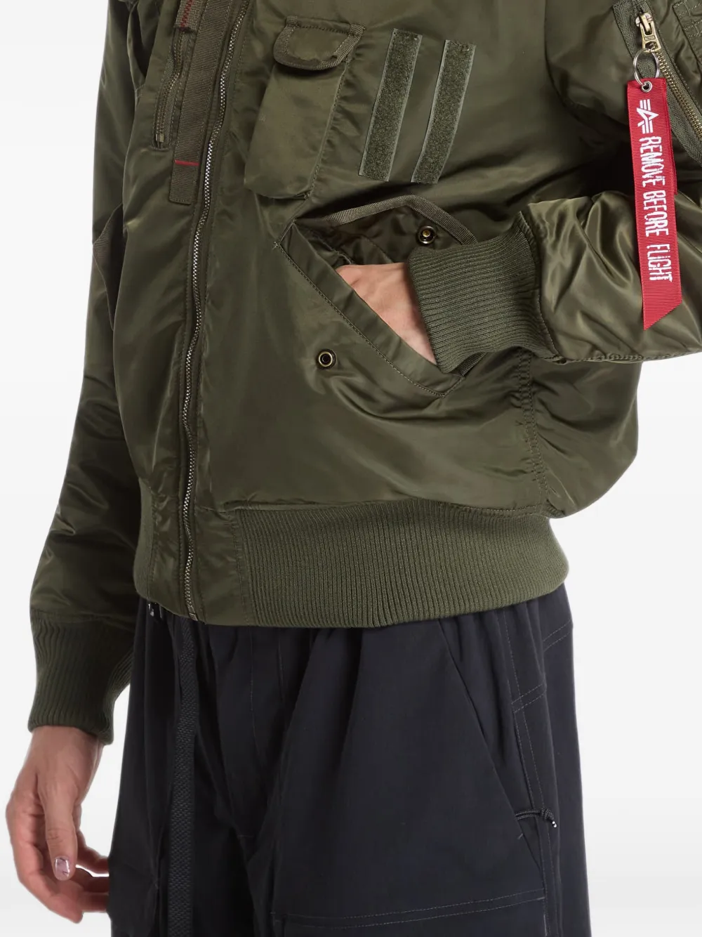 Alpha Industries Deflector bomberjack met afwerking van imitatiebont Groen