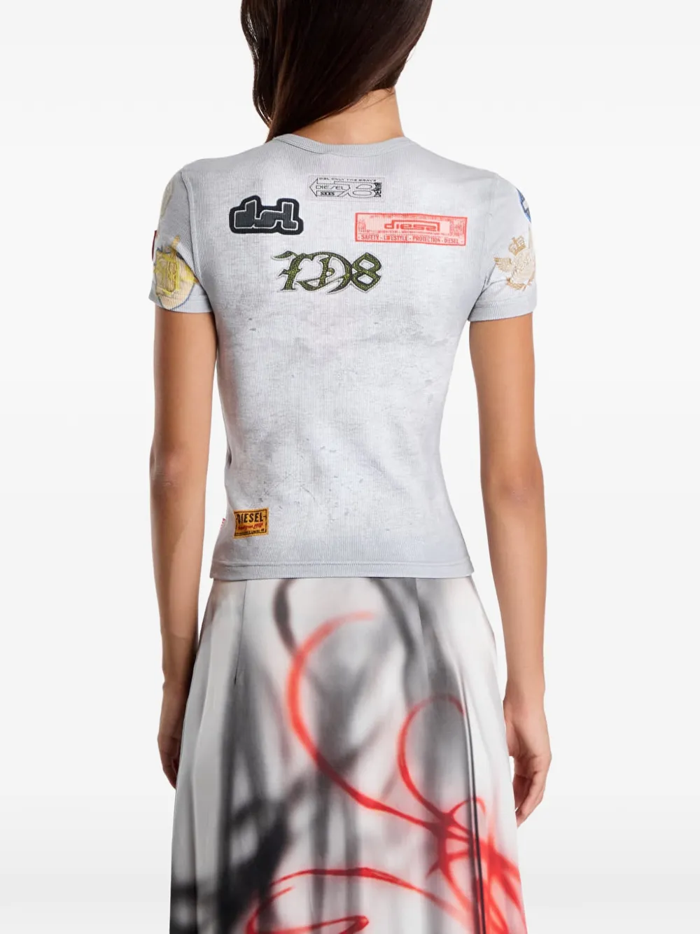 Diesel T-shirt met print Grijs
