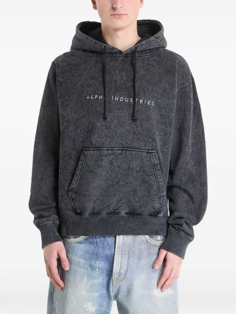 Alpha Industries acid-wash logo hoodie