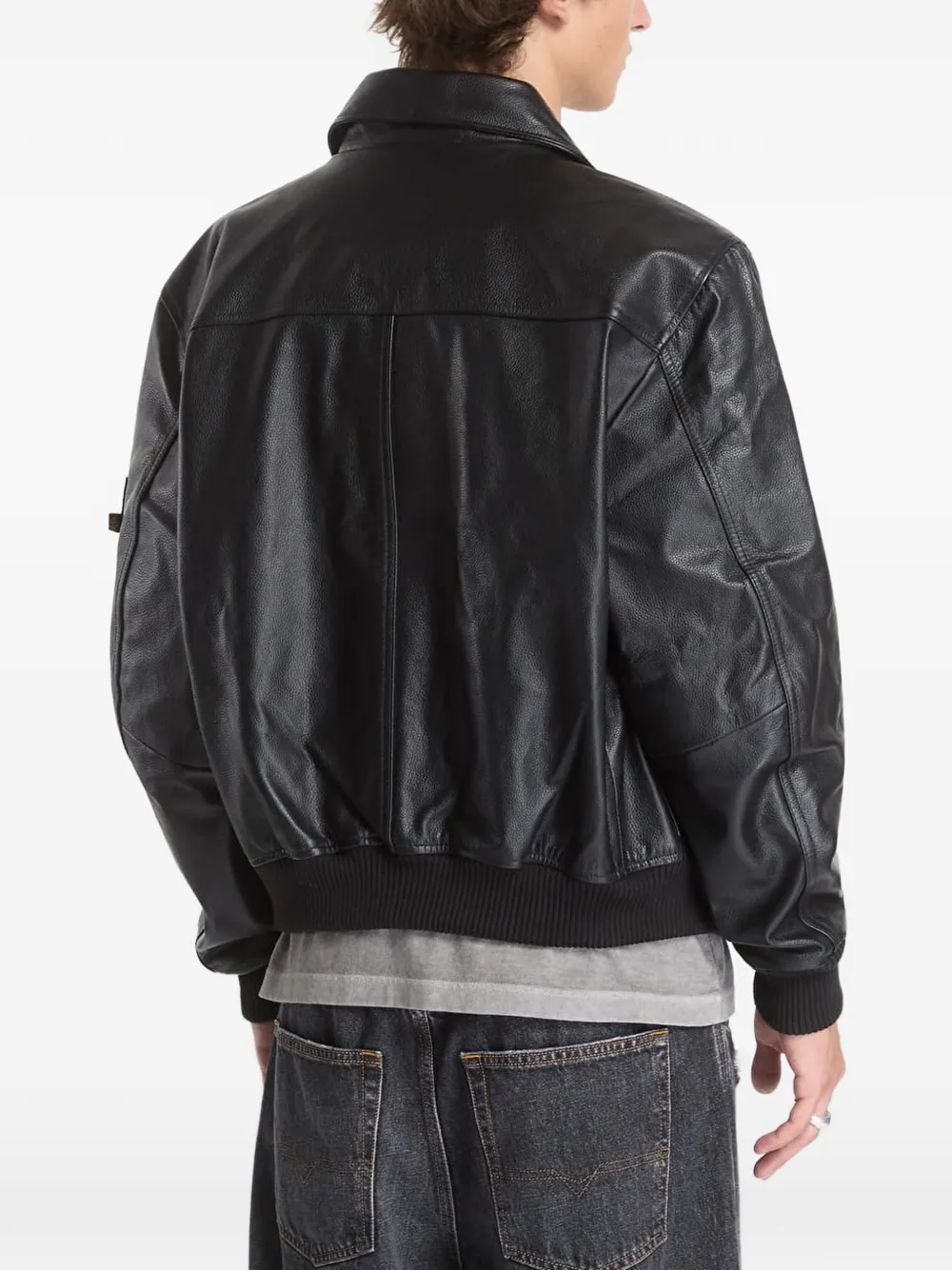 Alpha Industries CWU-45 P leren jack Zwart