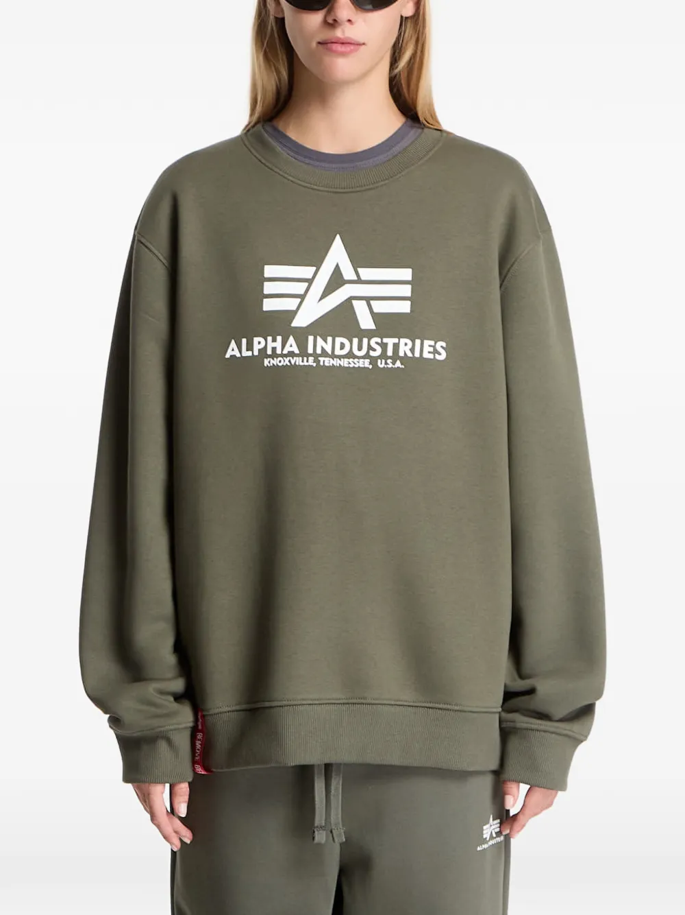 Alpha Industries Trui met logoprint Groen