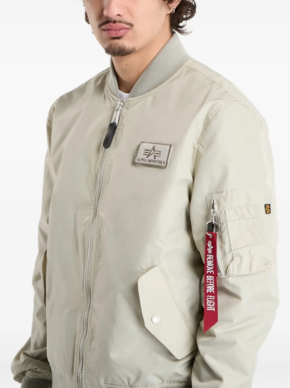 Alpha Industries MA-1 TTC jack met logo-patch Beige