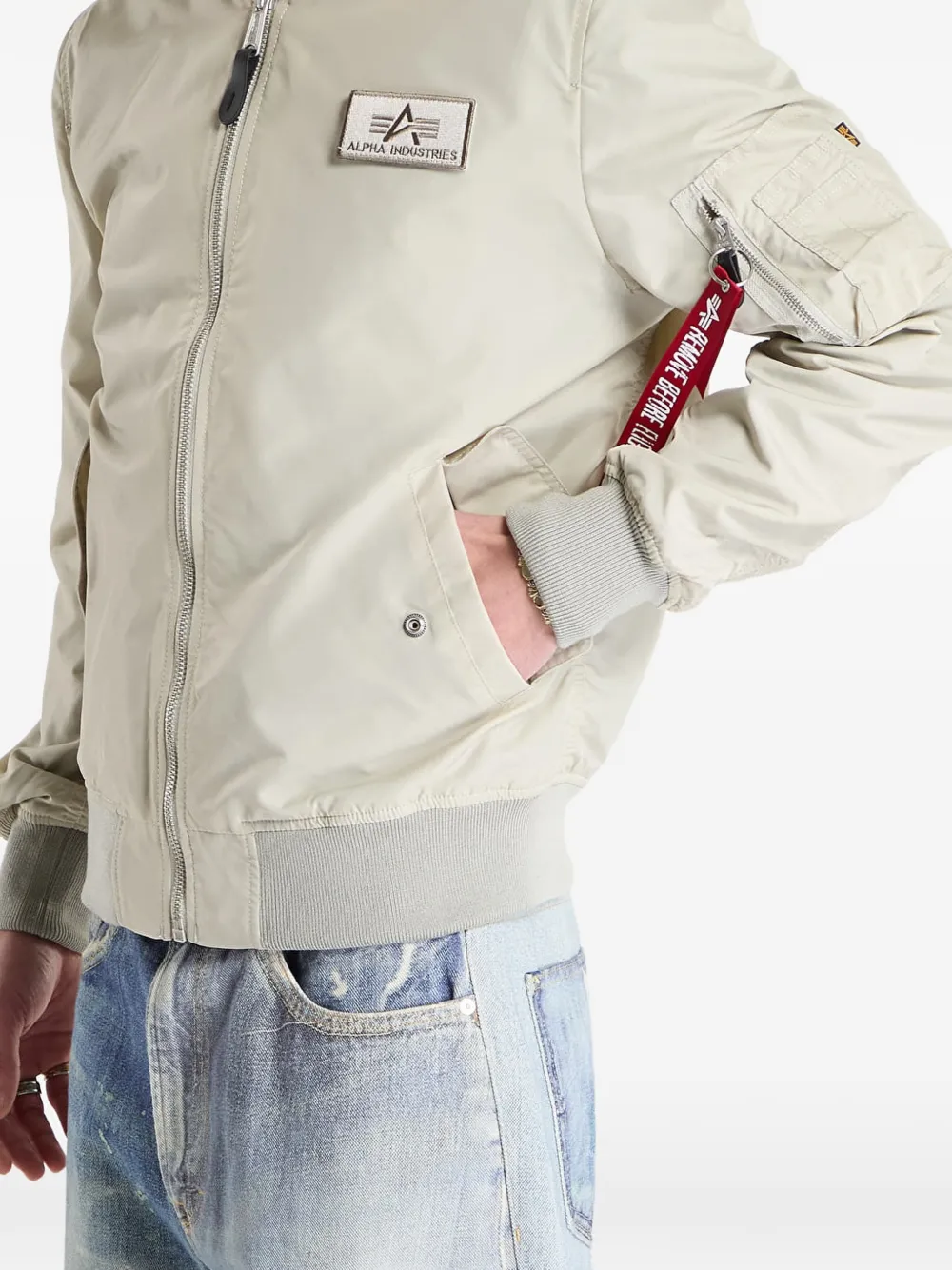 Alpha Industries MA-1 TTC jack met logo-patch Beige