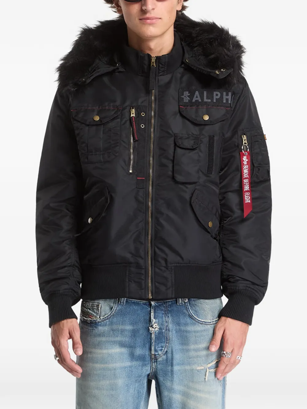 Alpha Industries Deflector faux-fur trim jacket