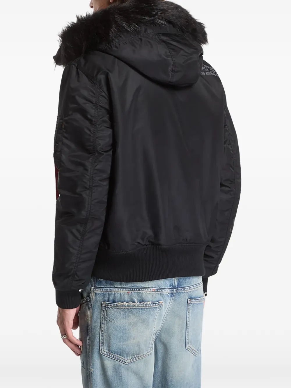 Alpha Industries Deflector jack met afwerking van imitatiebont Zwart