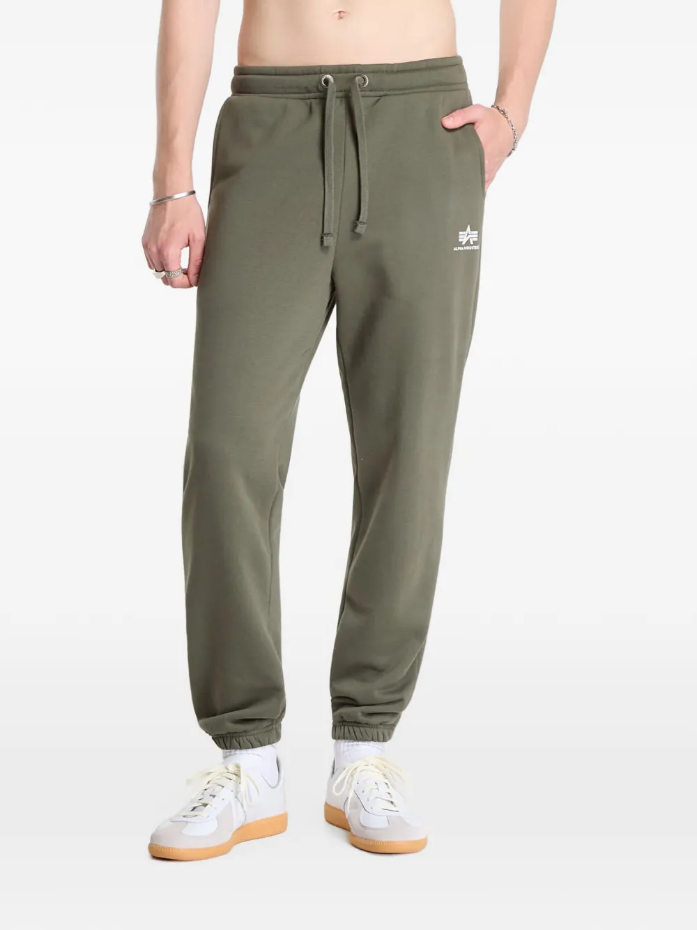 Alpha Industries Trainingsbroek met logoprint Groen