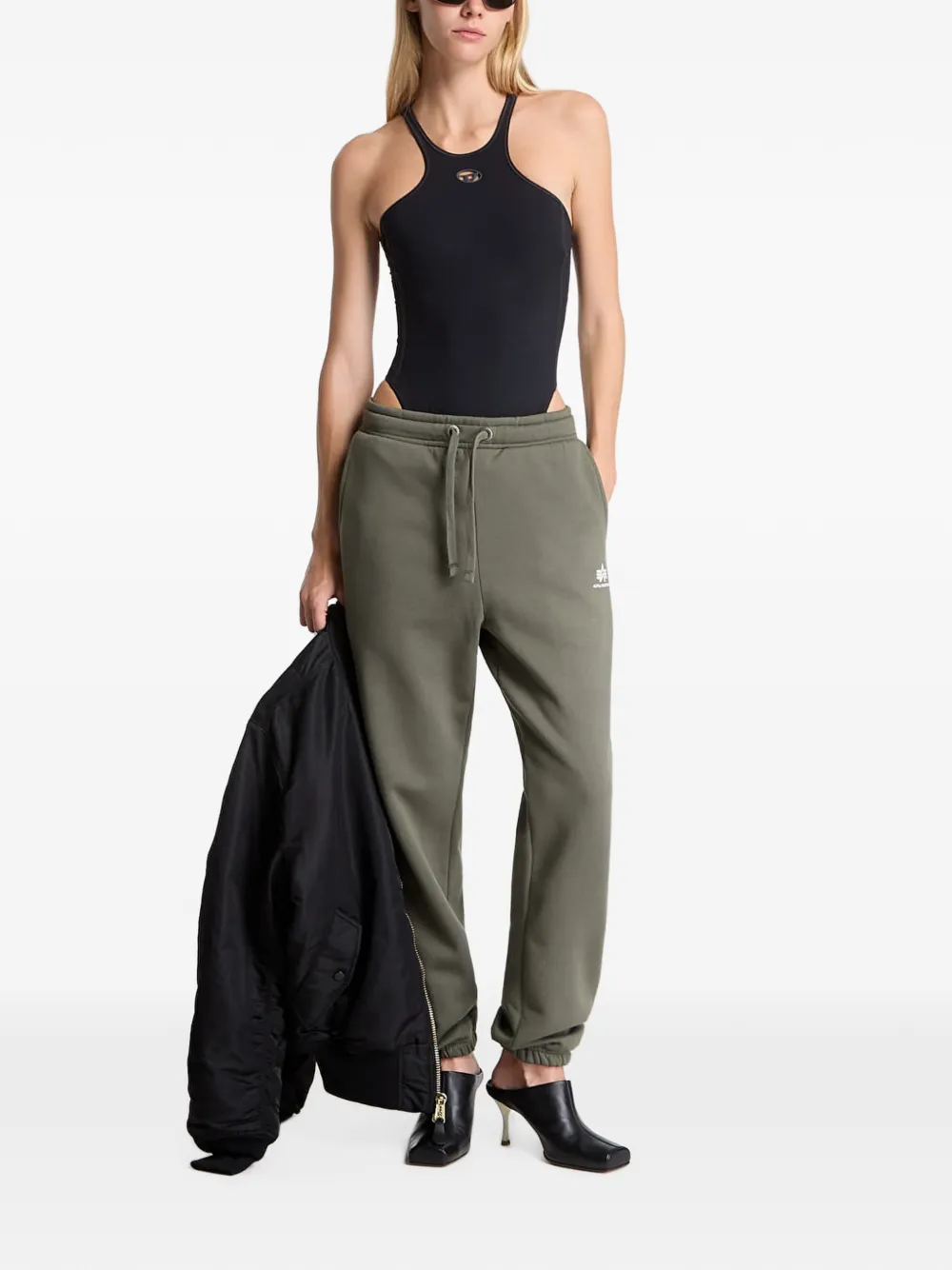 Alpha Industries Trainingsbroek met logoprint Groen