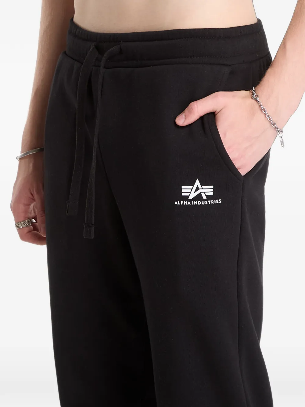Alpha Industries Trainingsbroek met logoprint Zwart
