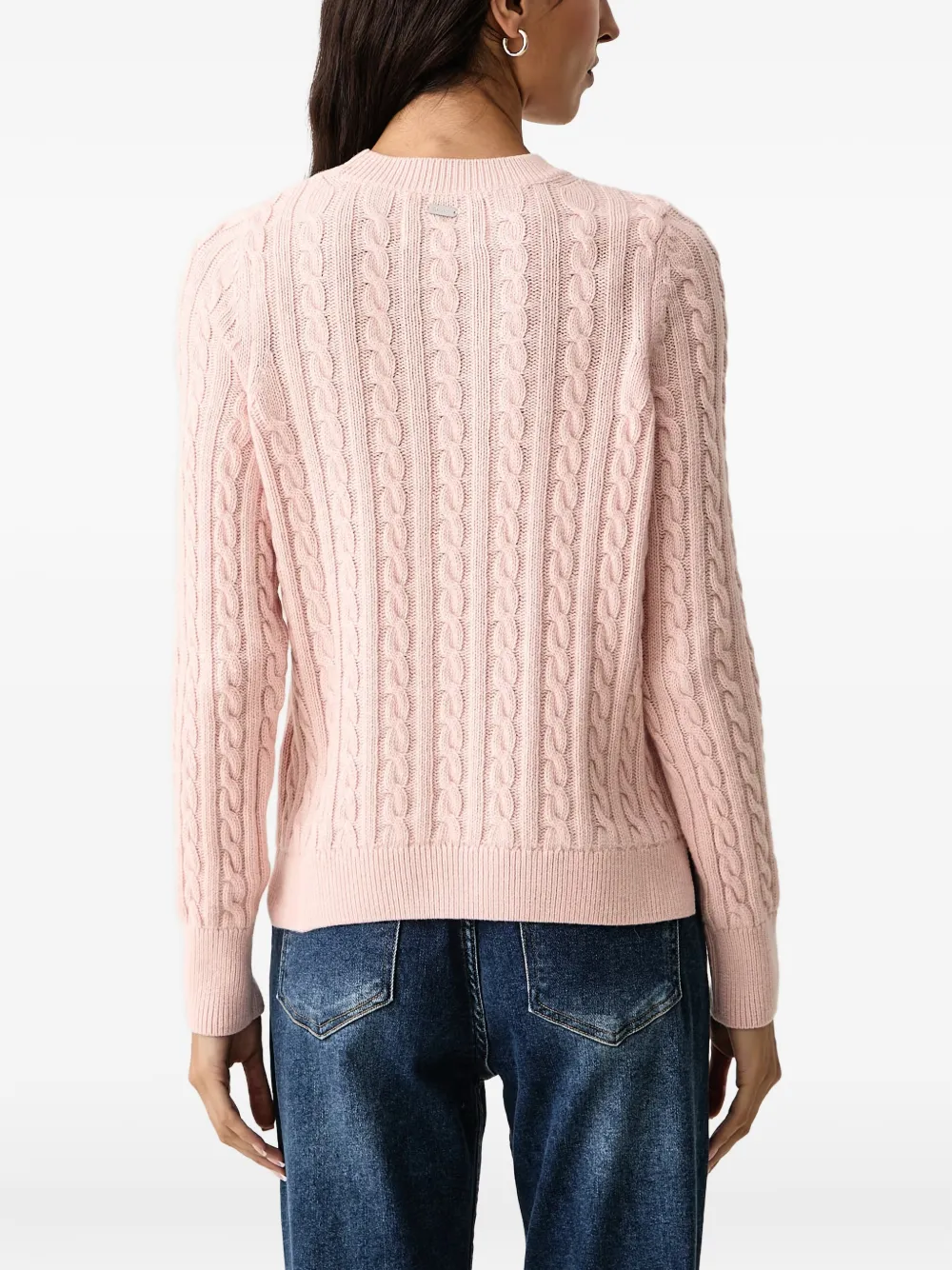 Barbour Ashdown cable-knit embroidered-logo sweater Roze
