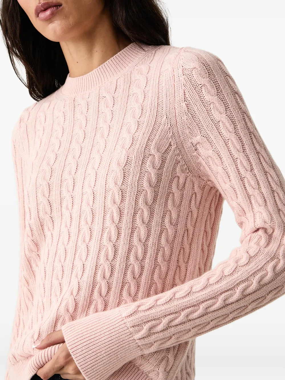 Barbour Ashdown cable-knit embroidered-logo sweater Roze