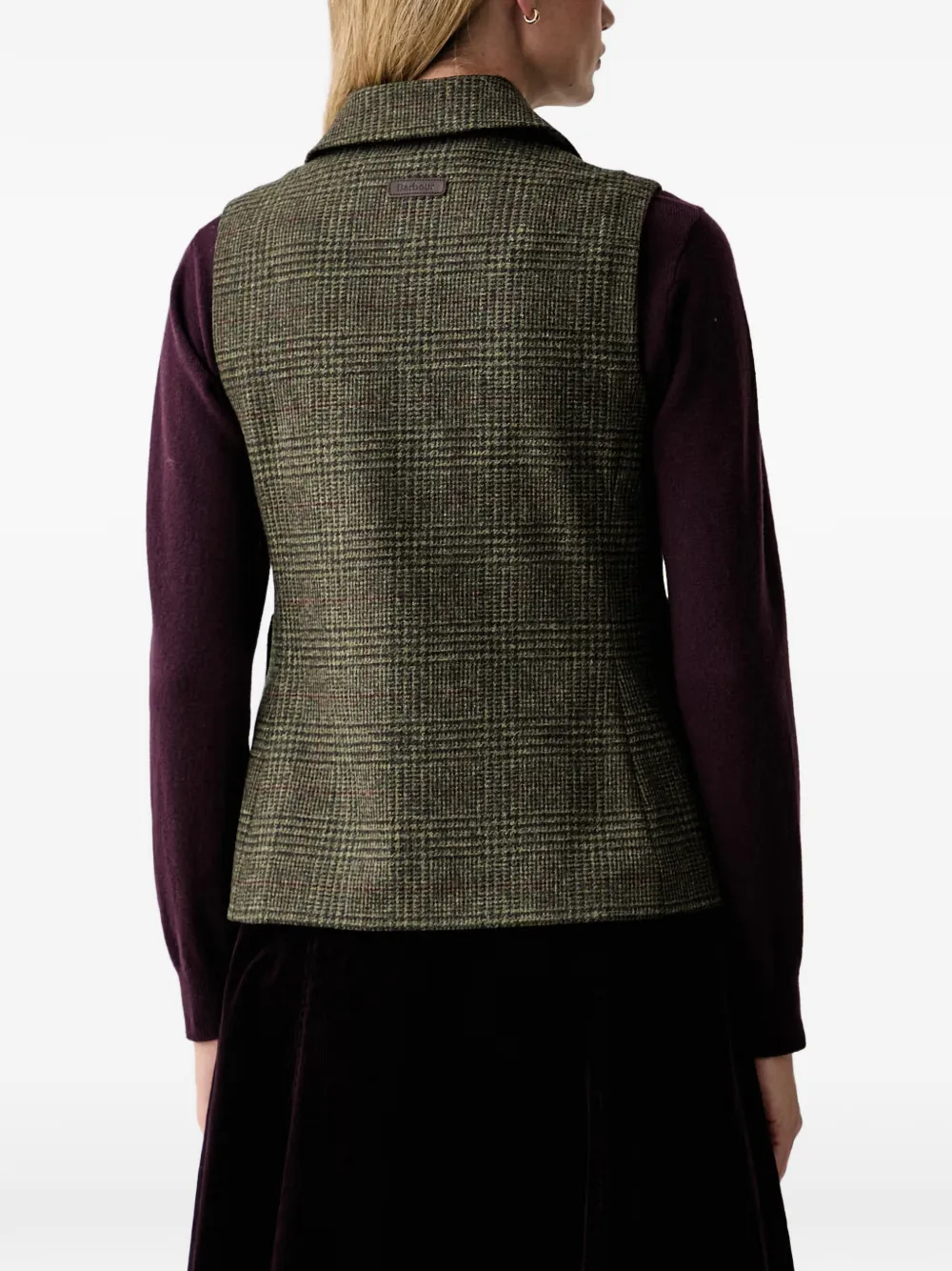 Barbour Joyce check-pattern sleeveless jacket Groen