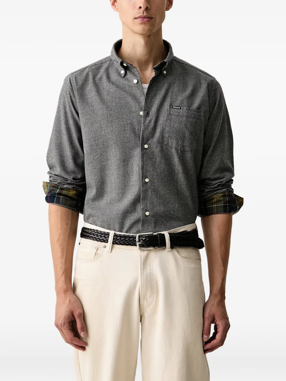 Barbour Turner tailored long-sleeved shirt - Grigio